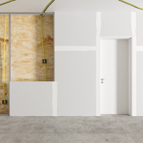 Paredes e fechamentos em drywall instalados em empreendimento comercial de grande escala